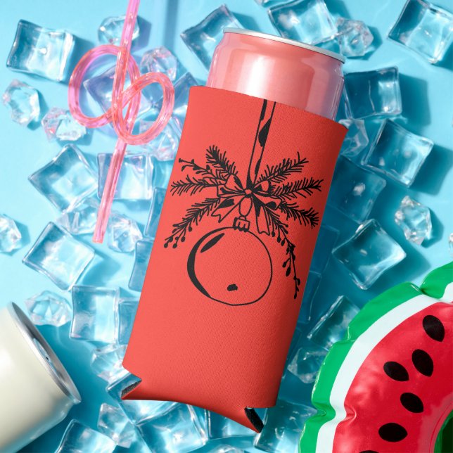 Christmas ornament with bow and pine branch selters dosenkühler (In Situ Sommer)