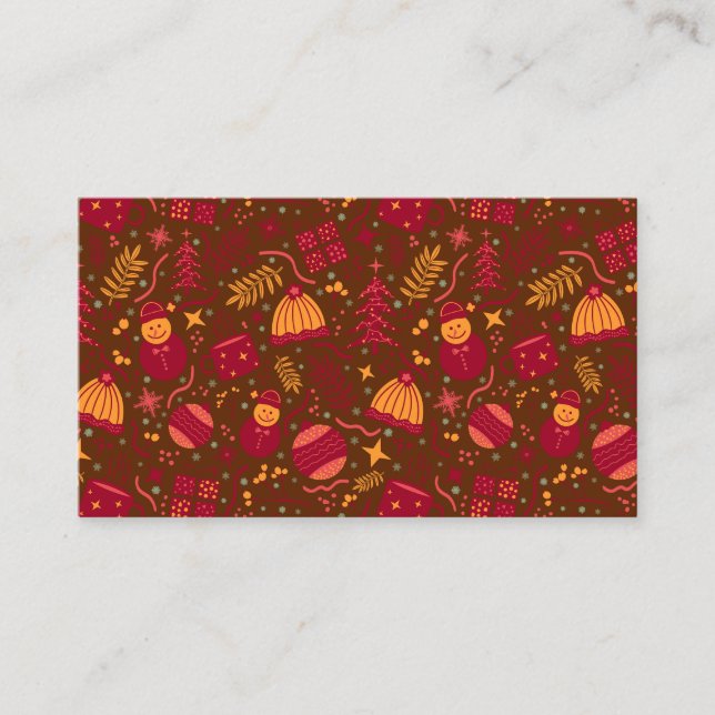 Christmas Ornaments Burgundy Visitenkarte (Vorderseite)