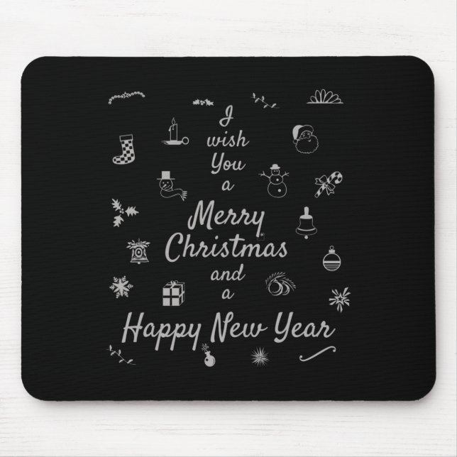 Christmas Ornaments Merry Xmas Happy New Year  Mousepad (Vorne)