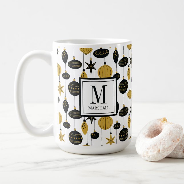 Christmas Ornaments Monogram Name Holiday Kaffeetasse (Mit Donut)