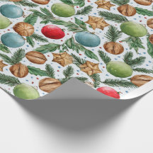 Christmas Ornaments & Pine Pattern