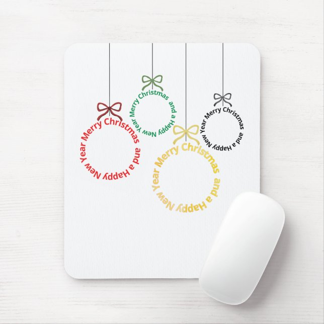 Christmas Ornaments Text Design Mousepad (Mit Mouse)