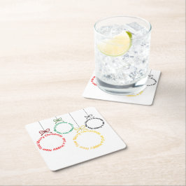 Christmas Ornaments Text Design Rechteckiger Pappuntersetzer