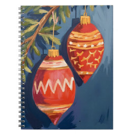 Christmas Ornaments Watercolor Holiday Notizblock