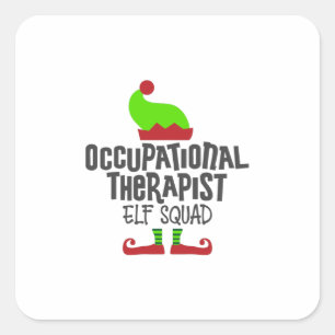 Christmas OT Elf Occupational therapist Quadratischer Aufkleber
