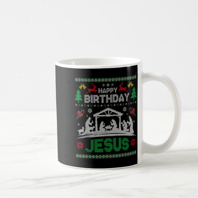 Christmas Outfit Happy Birthday Jesus Holiday Ugly Kaffeetasse (Rechts)