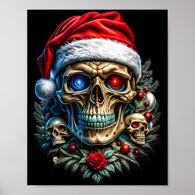 Christmas Outfit Skull Christmas Death Heavy Xmas  Poster (Vorne)