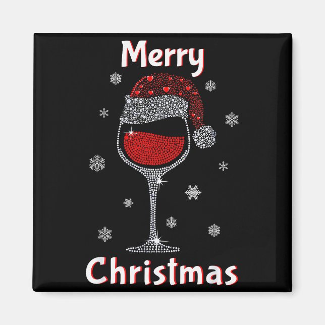 Christmas Outfit Women Wine Gl Funny Christmas  Magnet (Vorne)