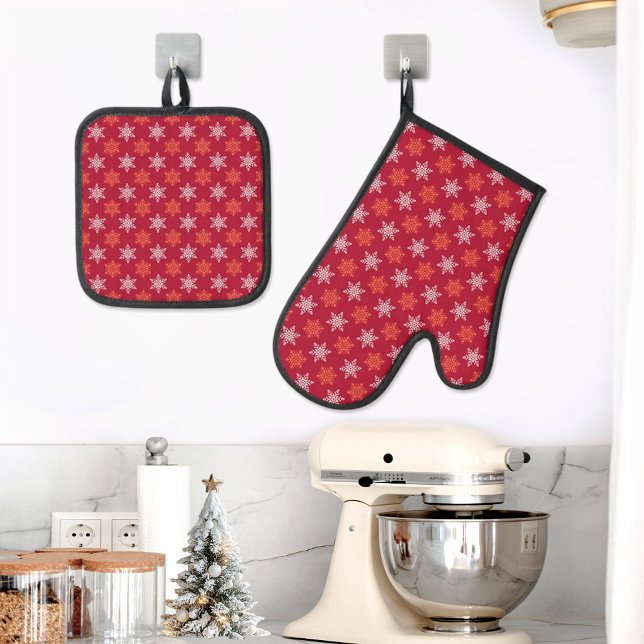 Christmas Oven Mitt and Pot Holders Ofenhandschuh & Topflappen-Set (Von Creator hochgeladen)
