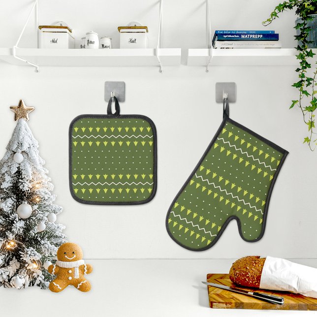 Christmas Oven Mitt and Pot Holders Ofenhandschuh & Topflappen-Set (Von Creator hochgeladen)