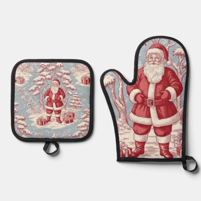 Christmas Oven Mitt & Pot Holder Set (Vorderseite)