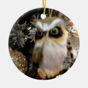 CHRISTMAS OWL CHRISTMAS ORNANAS KERAMIK ORNAMENT