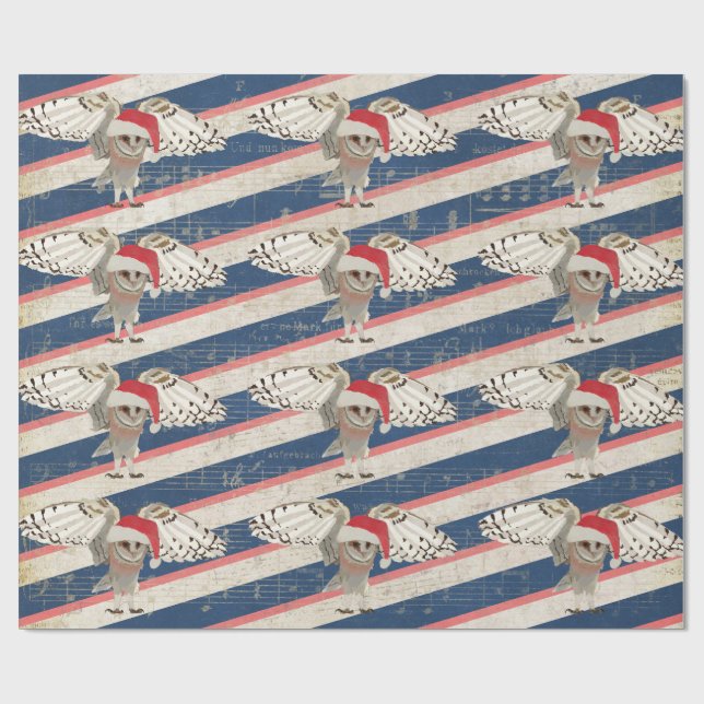CHRISTMAS OWL Geschenkpapier (Flach)