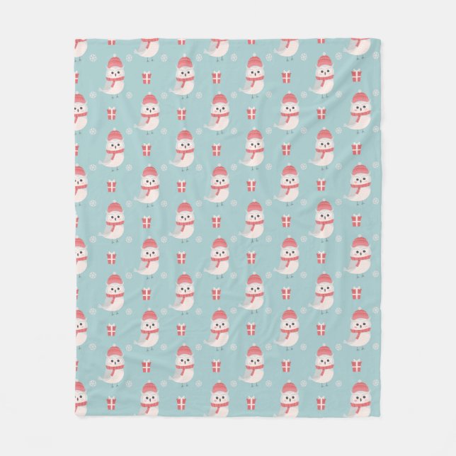 Christmas Owls Fleece Blanket (Vorderseite)
