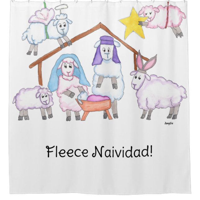 Christmas Pageant Shower Curtain Duschvorhang (Vorderseite)