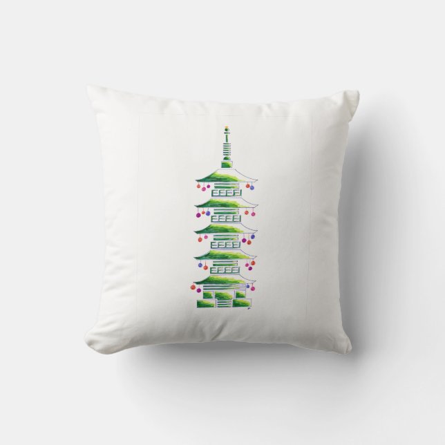 Christmas Pagoda Accent Pillow Kissen (Vorderseite)