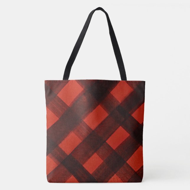 Christmas Painted Red Black Plaid Tartan Holiday (Vorderseite)
