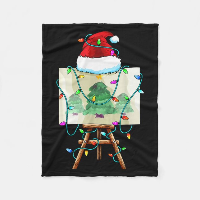 Christmas Painter Design _ Santa Xmas Paint Artist Fleecedecke (Vorderseite)
