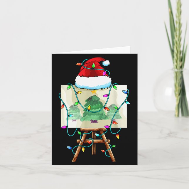 Christmas Painter Design _ Santa Xmas Paint Artist Karte (Vorderseite)