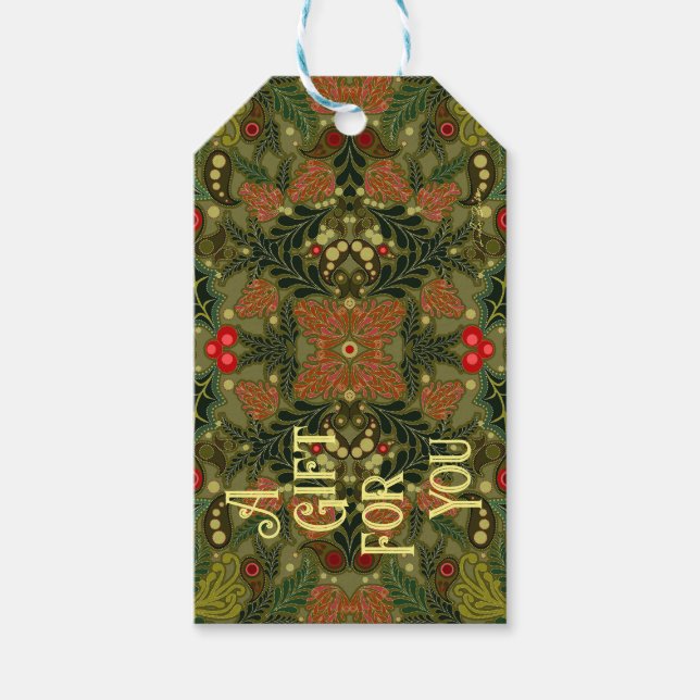 Christmas Paisley Gift Tag Geschenkanhänger (Vorderseite)