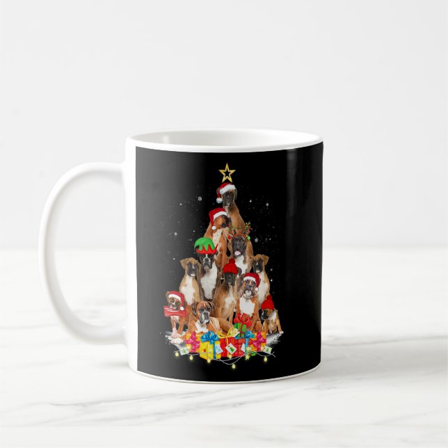 Christmas Pajama Boxer Tree Xmas Hund Vater Mama Kaffeetasse (Links)