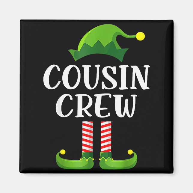 Christmas Pajama Cousin Crew Funny Elf Matching Pa Magnet (Vorne)