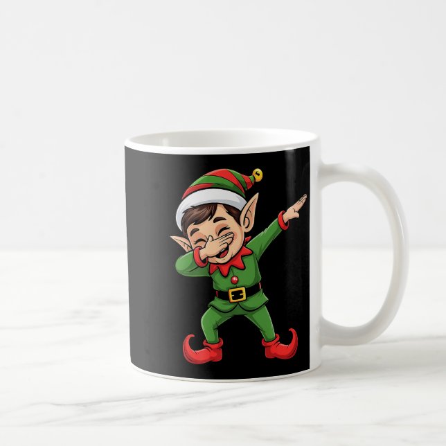 Christmas Pajama Dabbing Elf Kids Boys Girls Xmas  Kaffeetasse (Rechts)