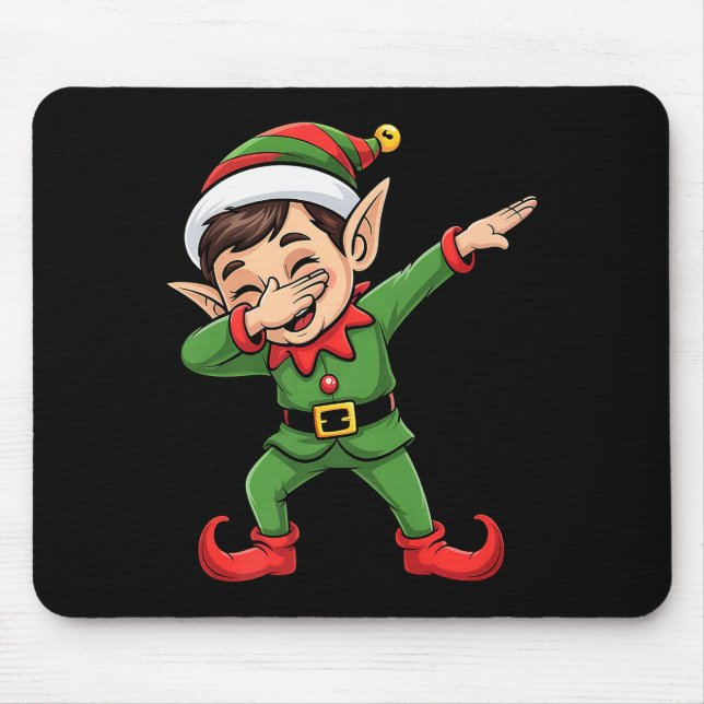 Christmas Pajama Dabbing Elf Kids Boys Girls Xmas  Mousepad (Vorne)