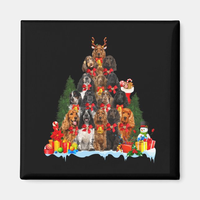 Christmas Pajama English Er Spaniel Xmas Tree  Magnet (Vorne)