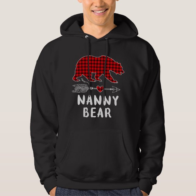 Christmas Pajama Family Arrow Nanny Bar Red Karier Hoodie (Vorderseite)