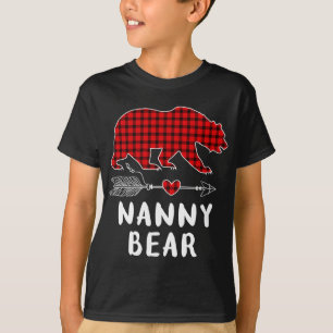 Christmas Pajama Family Arrow Nanny Bar Red Karier T-Shirt