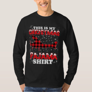 Christmas Pajama Funny Aviation Airplan Geschenk T-Shirt