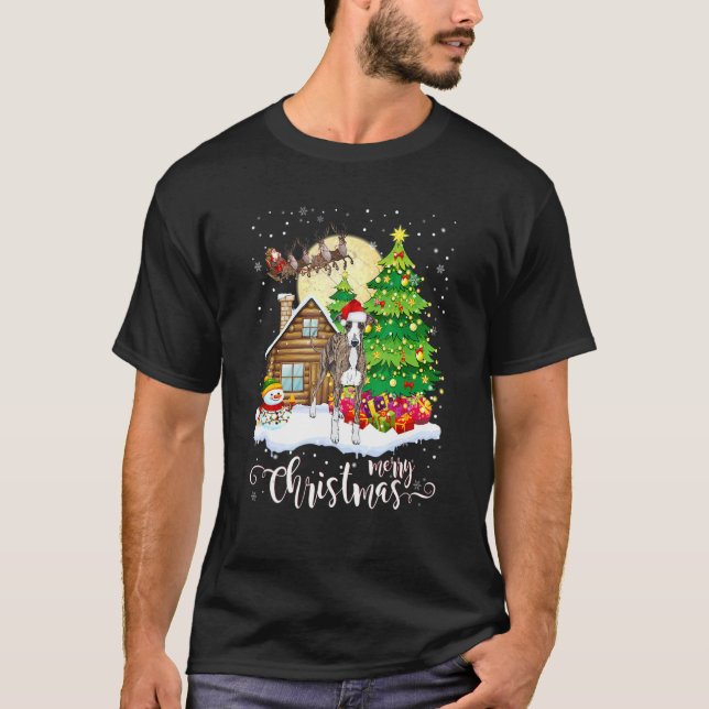 Christmas Pajama Italian Greyhound Tree Xmas Dog D T-Shirt (Vorderseite)