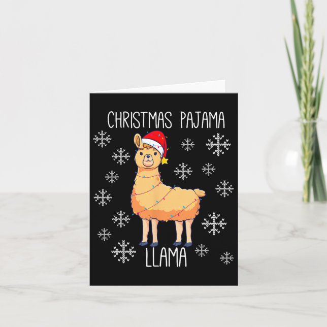 Christmas Pajama Llama Karte (Vorderseite)
