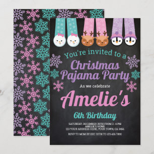 Christmas Pajama Party Einladung