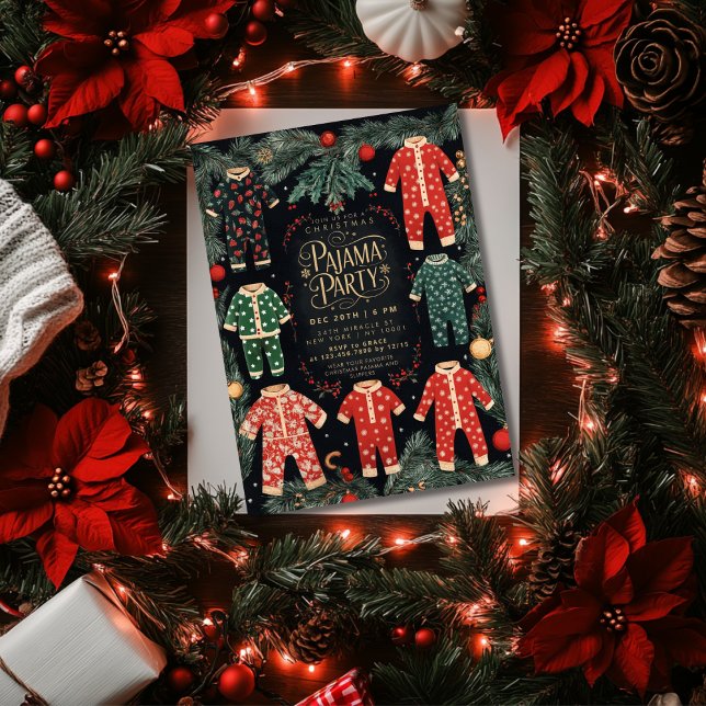Christmas Pajama Party Holiday Pajama Party Einladung (Von Creator hochgeladen)