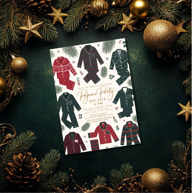 Christmas Pajama Party Minimalistisch Modernes Ein Einladung (Von Creator hochgeladen)