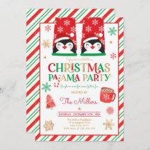 Christmas Pajama Party Red Holiday Pajama Party