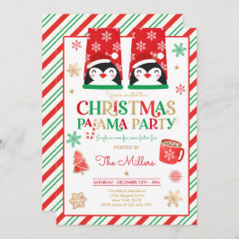 Christmas Pajama Party Red Holiday Pajama Party Einladung