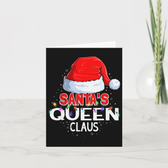 Christmas Pajama Santa's Queen Claus Matching  Karte (Vorderseite)