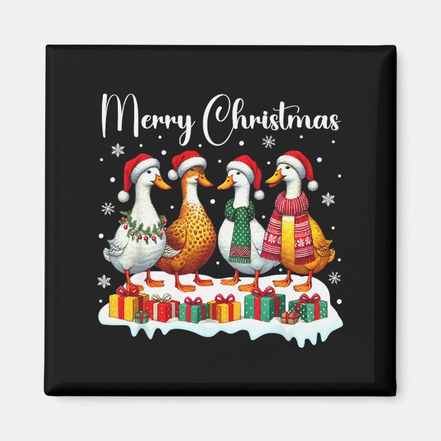 Christmas Pajamas Goose Duck Christmas Outfit Goos Magnet (Vorne)