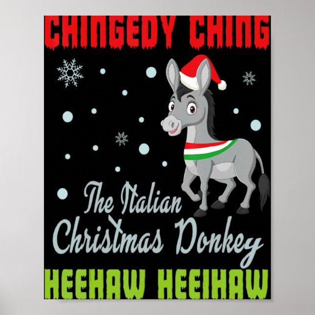 Christmas Pajamas Italian Xmas Men Women T Shirt  Poster (Vorne)