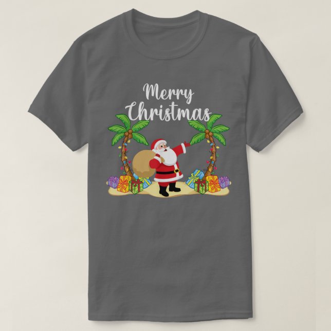 Christmas Pajamas Palm Tree Tropical Coconut Chris T-Shirt (Design vorne)