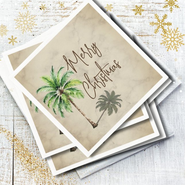 Christmas Palm Elegant Merry Serviette (Von Creator hochgeladen)