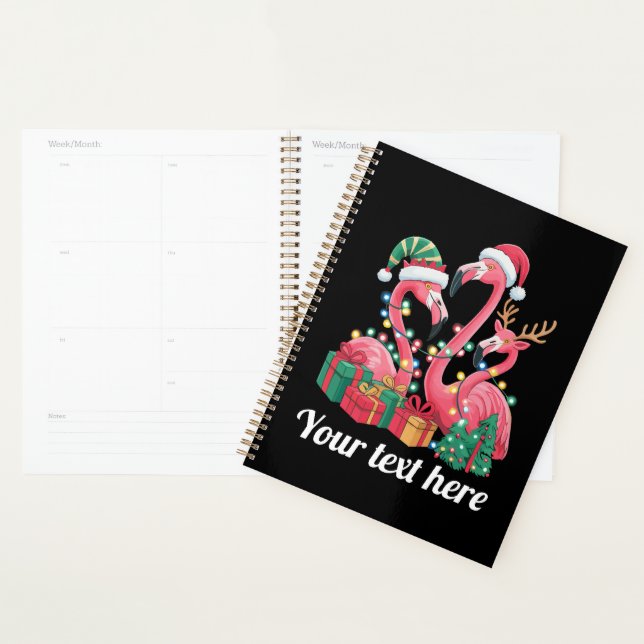 Christmas Palm Flamingo Personalized Xmas Lights  Planer (Anzeige)