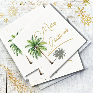 Christmas Palm Gold Elegant Merry Serviette