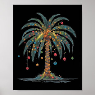 Christmas Palm Tree Frohe Christmas Tropical Chris Poster