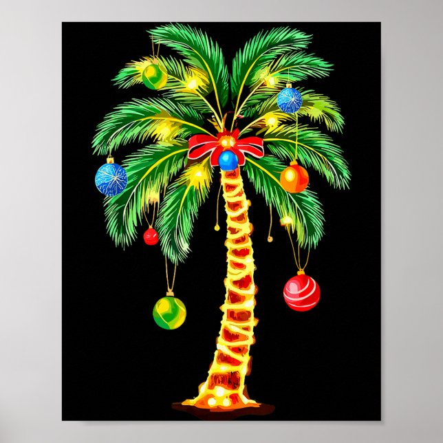 Christmas Palm Tree Hawaiian Xmas  Poster (Vorne)