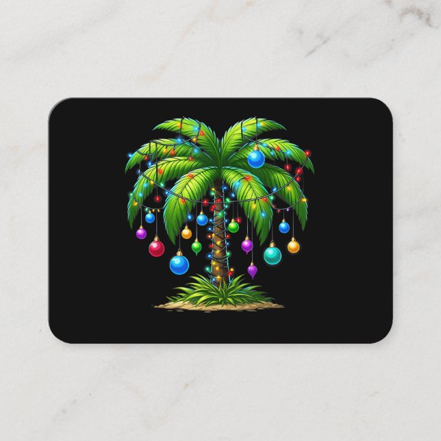 Christmas Palm Tree Light Hawaiian Tropical New Ye Visitenkarte (Vorderseite)