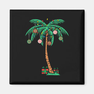 Christmas Palm Xmas Tree Tropical Beach Hawaii Wom Magnet